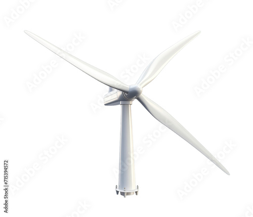 Wind turbine isolated on transparent background. PNG file, cut out	