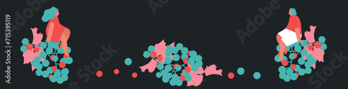 Tiny people and fruits cartoon vector illustration. Man, woman and berries, summer harvest. Healthy eating, cooking vegetarian food and dieting concept. Summer time.