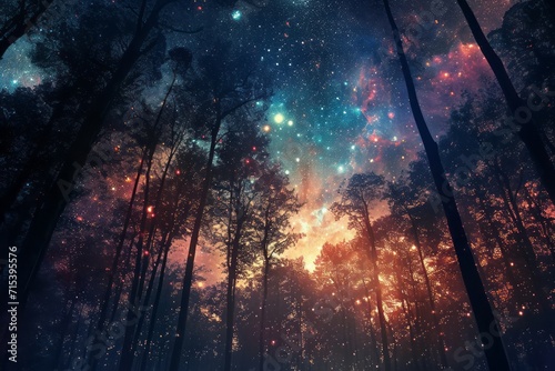 beautiful and starry dark space forest wallpaper explore cosmic wilderness