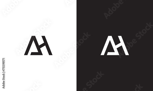 AH logo, monogram unique logo, black and white logo, premium elegant logo, letter AH Vector 