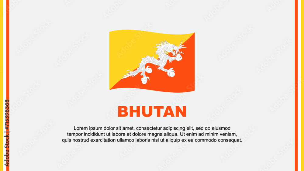 Bhutan Flag Abstract Background Design Template. Bhutan Independence Day Banner Social Media Vector Illustration. Bhutan Cartoon Bhutan Flag Abstract Background Design Template. Bhutan Independence Day Banner Social Media Vector Illustration. Bhutan Cartoon