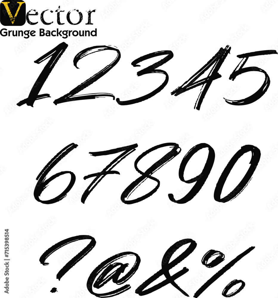 vector set of acrylic or calligraphy ink numbers. ABC for your design, brush lettering, Numbers written with a brush. Hand drawn Numbers. Watercolor vector. Grunge design elements, Grungy painted obje vector set of acrylic or calligraphy ink numbers. ABC for your design, brush lettering, Numbers written with a brush. Hand drawn Numbers. Watercolor vector. Grunge design elements, Grungy painted obje