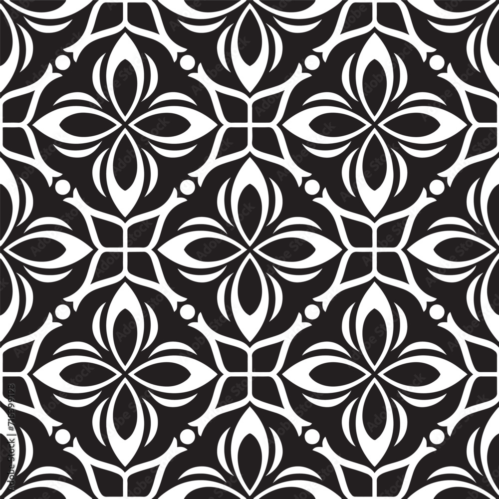 Floral seamless pattern with baroque style ornament. Modern stylish texture. Repeating vector background.