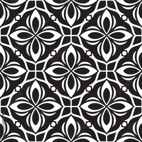 Floral seamless pattern with baroque style ornament. Modern stylish texture. Repeating vector background.
