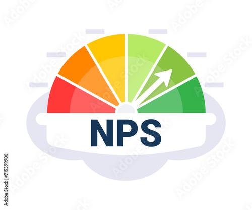 Customer Satisfaction Measurement Tool with Net Promoter Score NPS Indicator Vector Illustration photo