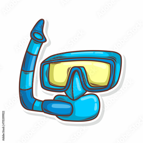 snorkeling tool doodle art illustration