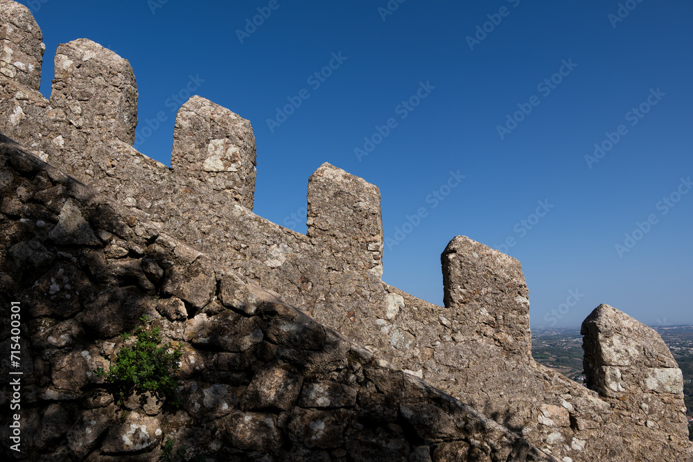 Medieval Moorish Castle Battlement In Portugal
