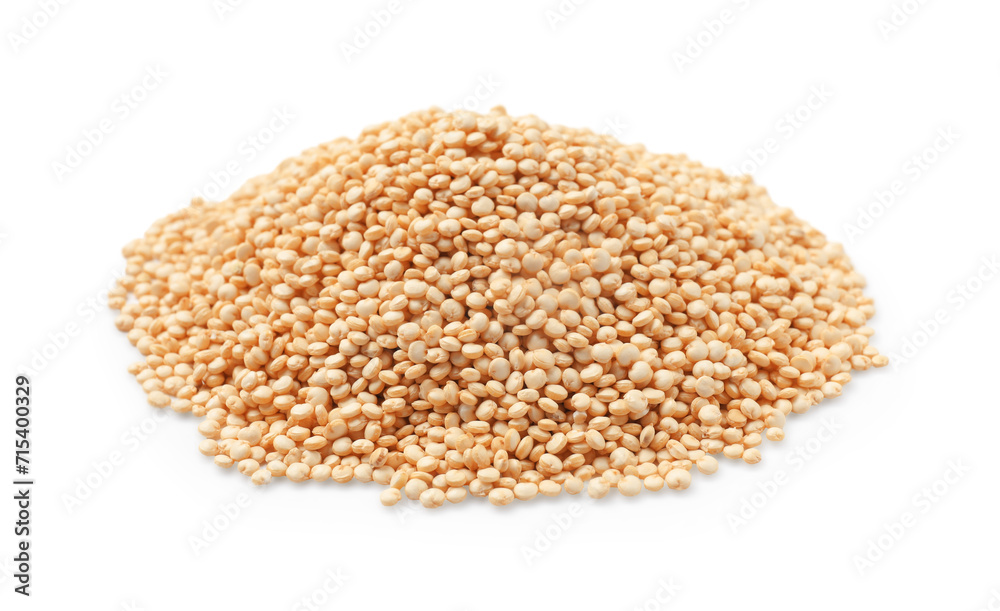 Many raw quinoa seeds isolated on white Many raw quinoa seeds isolated on white