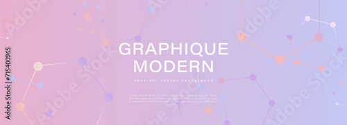 Abstract purple vector background with molecular bonds. Abstract chemical poster, banner, wallpaper, cover design.