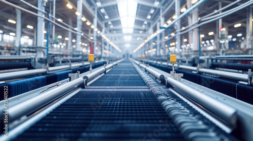 Conveyor belts in factory