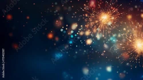 Beautiful fireworks background at night for holiday decoration