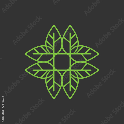 Abstract floral background with leaves