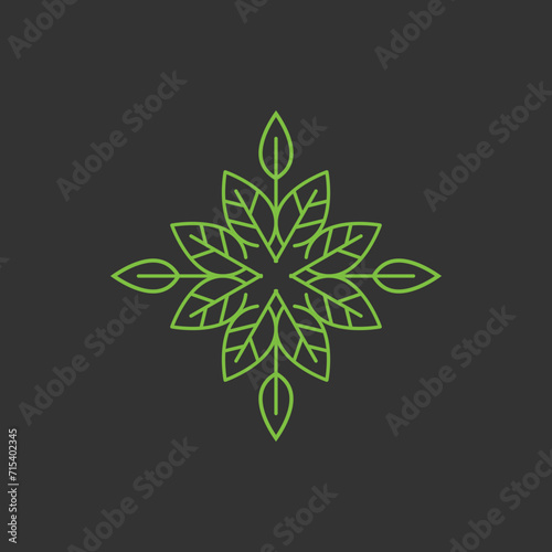 Abstract floral background with leaves