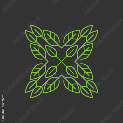 Abstract floral background with leaves