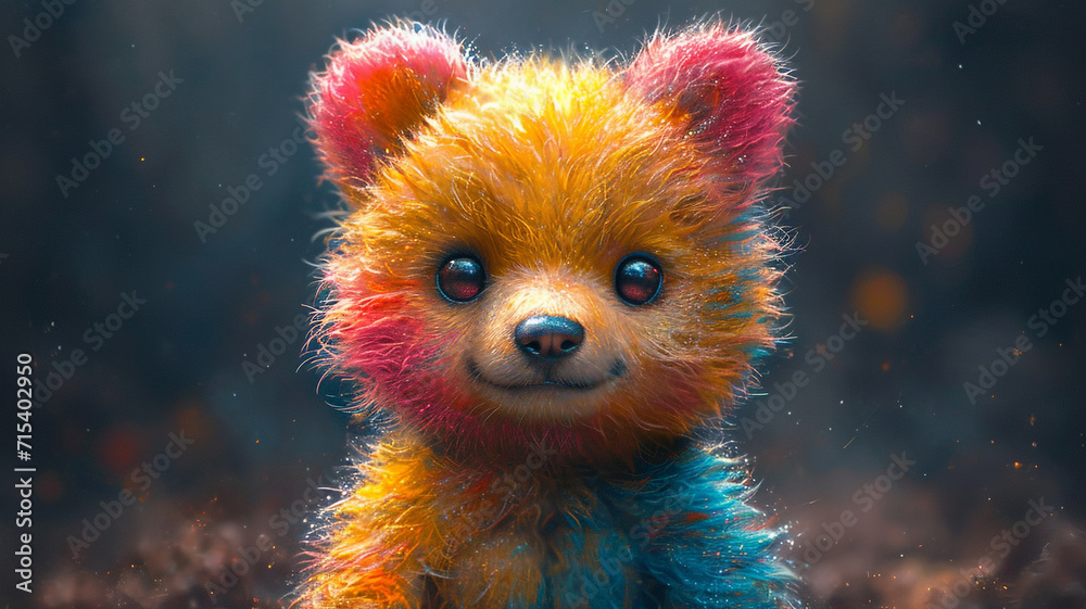 colored print illustration of cute baby honey bear colored print illustration of cute baby honey bear