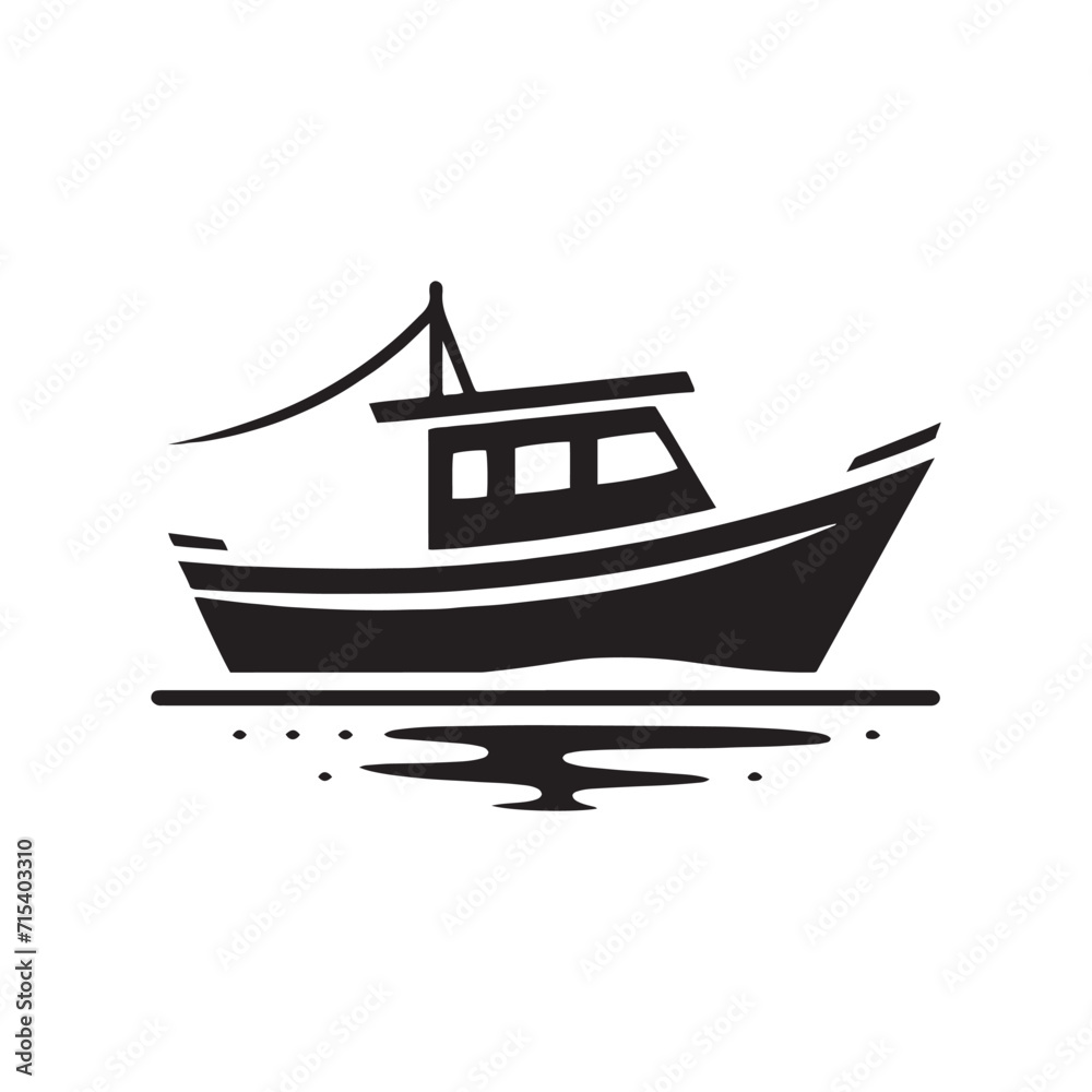 Maritime Symphony: Boat Silhouettes Composing a Melodic Maritime Symphony - Boat Illustration - Sea Vector - Yacht Illustration
