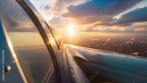 The private jet window acts as a portal to a world of potential, as the real estate mogul scans for the ideal location to build their next grandiose vision. The skys the limit from this luxurious