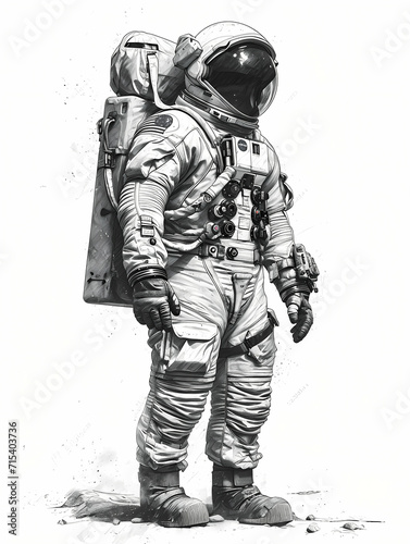 Coloring Page For Kids Spacesuits, A Astronaut In A Space Suit