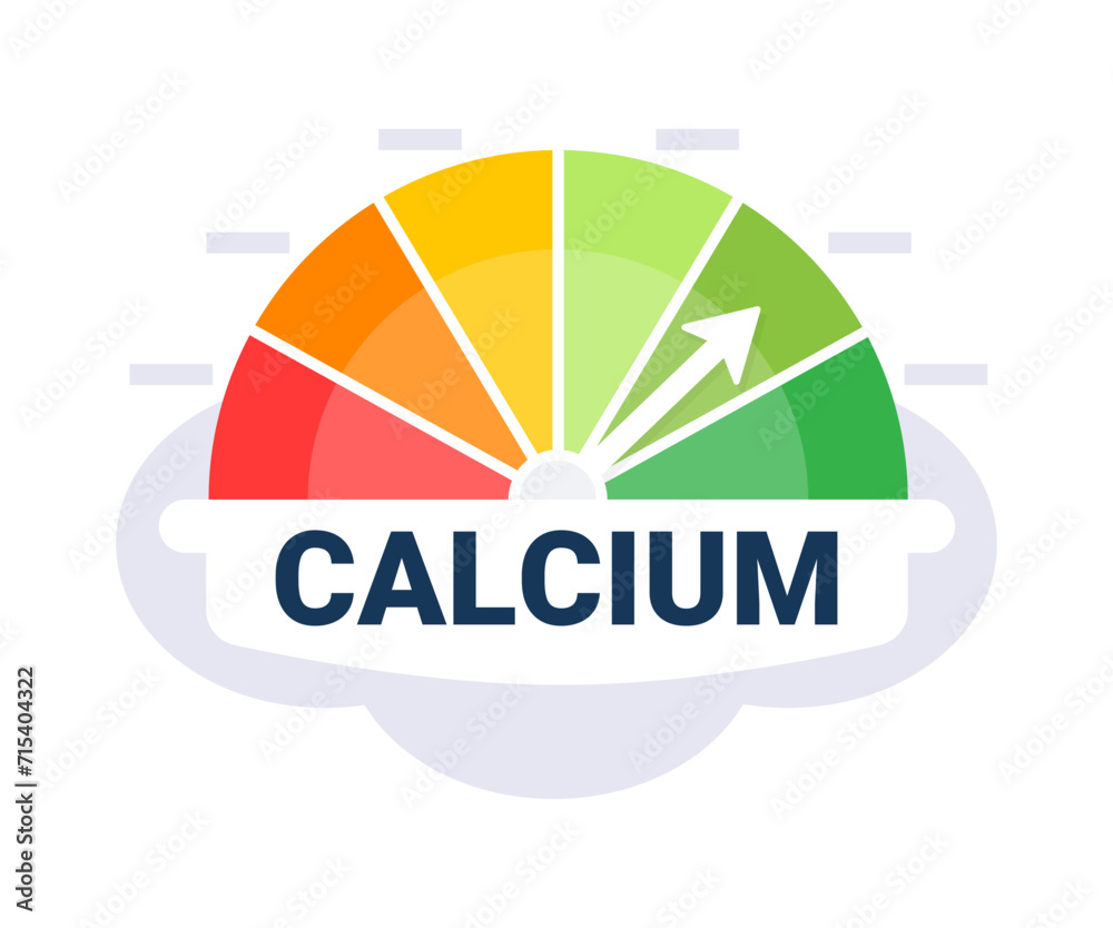 Nutritional Calcium Intake Level Chart Vector Illustration with Optimal Dietary Zone Indicator Nutritional Calcium Intake Level Chart Vector Illustration with Optimal Dietary Zone Indicator