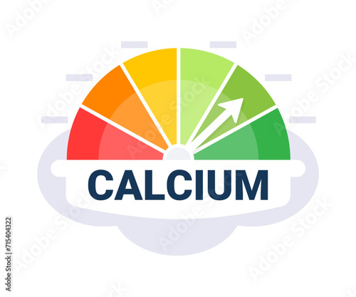 Nutritional Calcium Intake Level Chart Vector Illustration with Optimal Dietary Zone Indicator