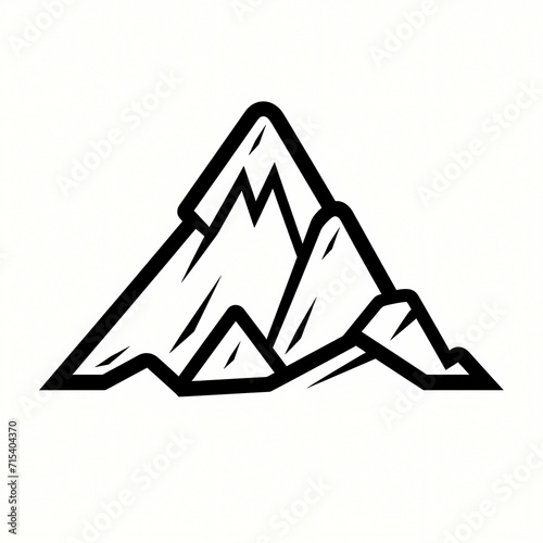A Mountain, A Black And White Drawing Of A Mountain