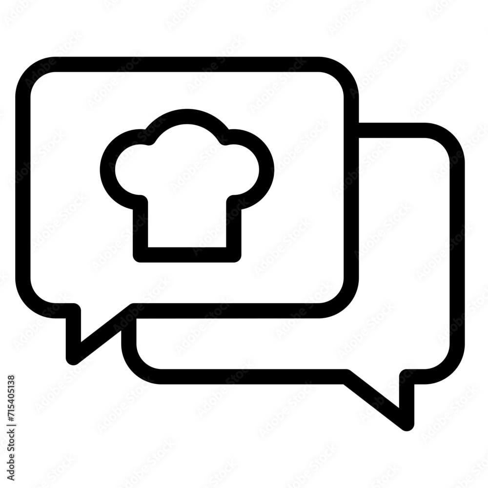 Chef hat in speech bubble icon Chef hat in speech bubble icon