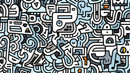 Wallpaper Mural Abstract seamless doodle background, artistic background Torontodigital.ca