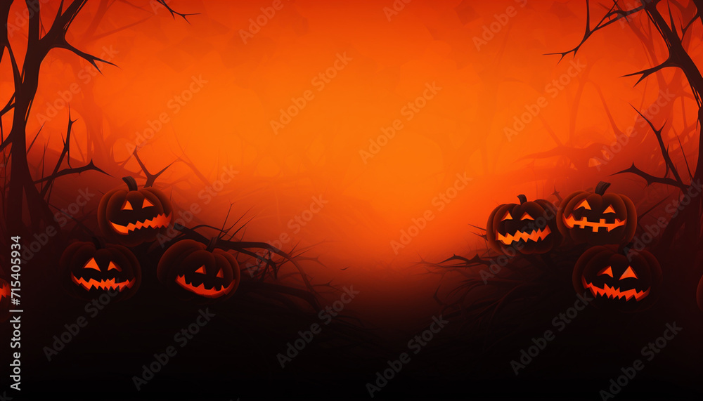 halloween background with pumpkin created with Generative Ai