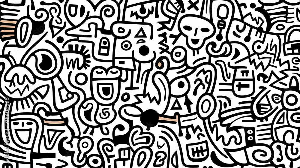 Abstract seamless doodle background, artistic background