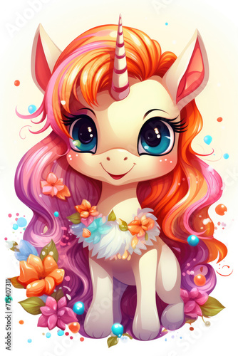 Cute pony unicorn fairy tale children's trend character
