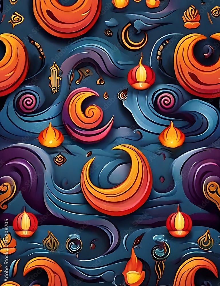 Naklejka premium abstract pattern with flowers