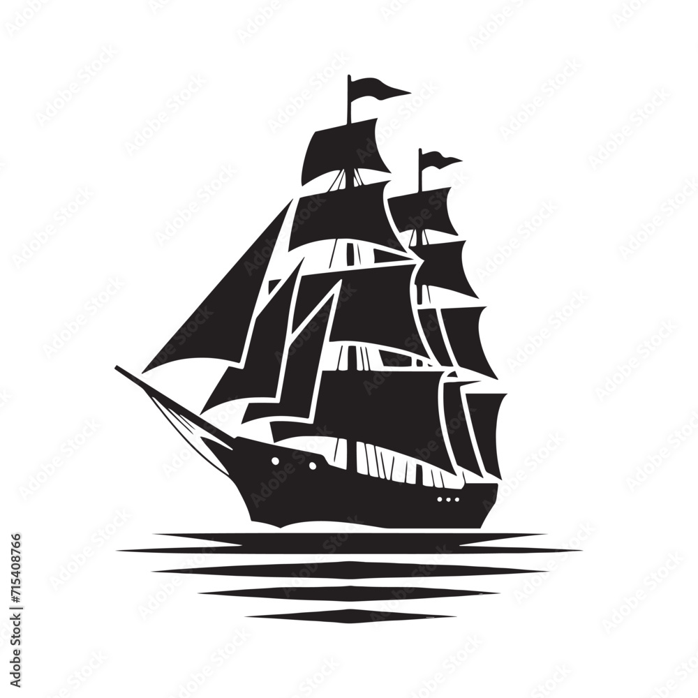 custom made wallpaper toronto digitalOceanic Elegance: Boat Silhouettes Evoking the Timeless Elegance Inherent in Ocean Transportation - Transportation Silhouette - Ship Vector - Yacht Silhouette
