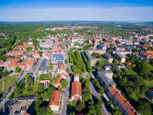 Aerial view of Gizycko town...