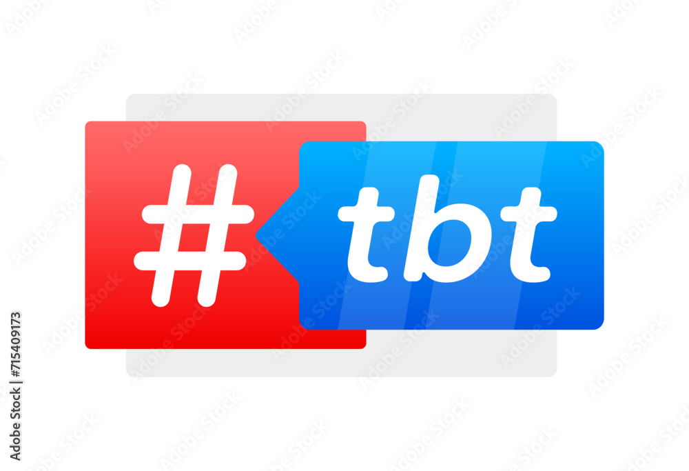 TBT Hashtag Speech Bubble Vector Illustration A modern, clean design