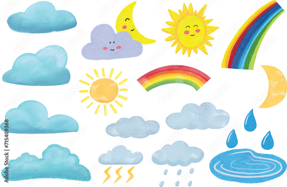 Weather cute draw illustration Weather cute draw illustration