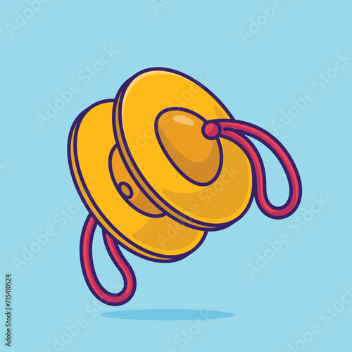 Chinese cymbals simple cartoon vector illustration chinese new year stuff concept icon isolated
