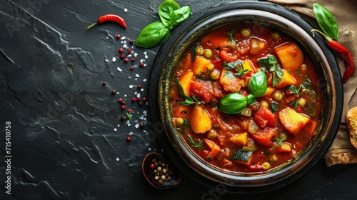 The Vibrant Vegetable Medley Stew, Ratatouille. Generative Ai.