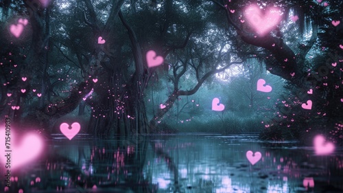 enchanted love forest in the valentines day pragma © Summit Art Creations