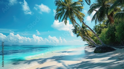 tropical beach background  Advertisement  Print media  Illustration  Banner  for website  copy space  for word  template  presentation  travel  recreation.