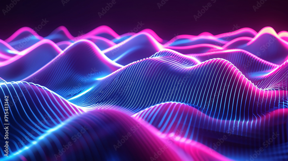 Neon Waves Background.
