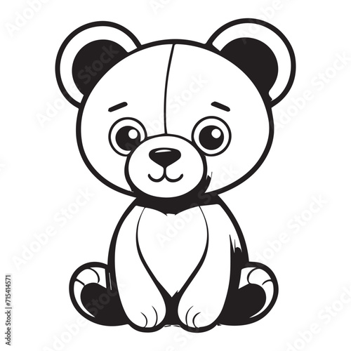 Fototapeta Naklejka Na Ścianę i Meble -  teddy bear animal love vector elements design template logo and iconic style, panda love vector special for Valentin's 