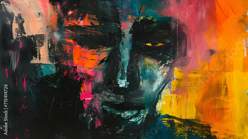 Abstract Painting of a Man's Face photo