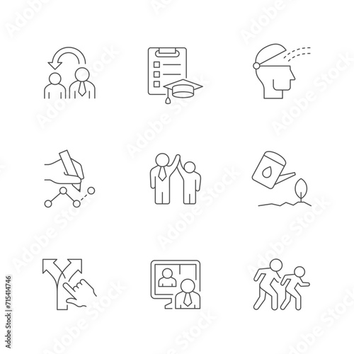 Set line icons of mentor