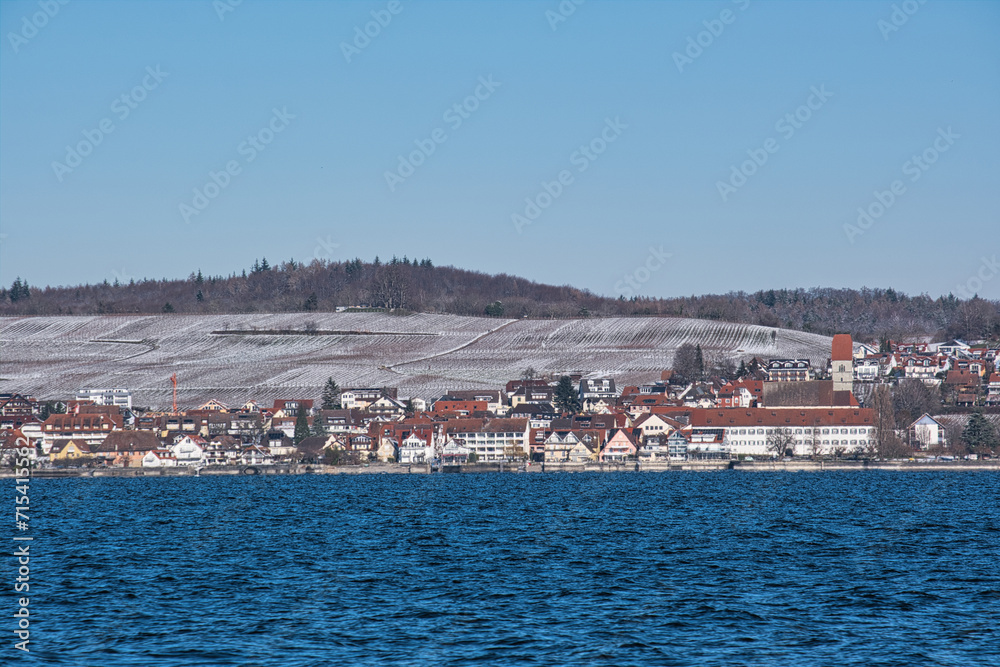 Bodensee, Winterlandschaft mit Weinbergen bei Hagnau Bodensee, Winterlandschaft mit Weinbergen bei Hagnau