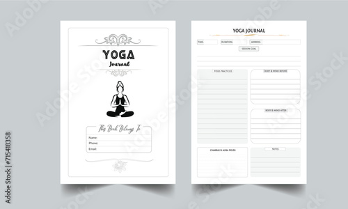 Yoga Journal Planner. Daily Gratitude Monthly & Yearly Undated Planner. Printable Gratitude Journal. Planner Bundle Design. Printable Planner Set with cover page layout template