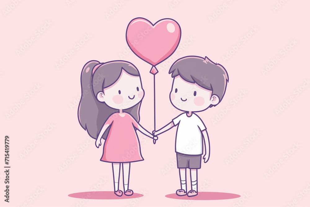 A couple, a loving family, surrounded by hearts and joy, depicted in a beautiful and heartwarming illustration capturing the essence of love, Valentine's concept. Generative Ai Illustration. A couple, a loving family, surrounded by hearts and joy, depicted in a beautiful and heartwarming illustration capturing the essence of love, Valentine's concept. Generative Ai Illustration.