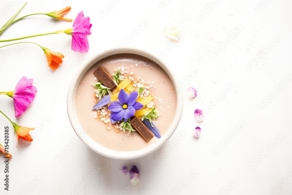 vegan smoothie bowl topped with dollop of almond butter vegan smoothie bowl topped with dollop of almond butter