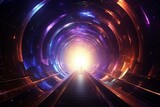 An abstract picture of a futuristic space portal leading to another part of the universe, depicting space travel. Generative AI