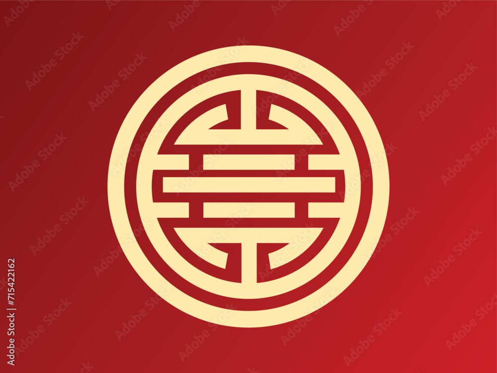 Chinese New Year logo vector Chinese New Year festival symbol, Chinese New Year, golden circle Chinese New Year logo vector Chinese New Year festival symbol, Chinese New Year, golden circle