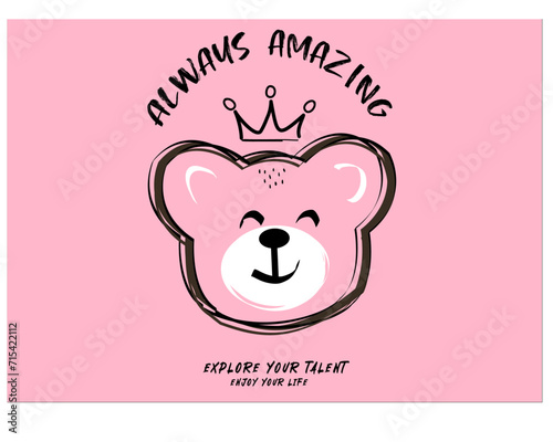 hand drawn design teddy bear